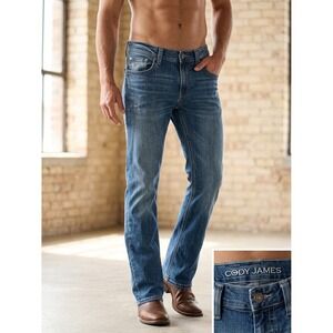 Cody James Men's Medium Wash Slim Straight Western Denim Jeans 30x34